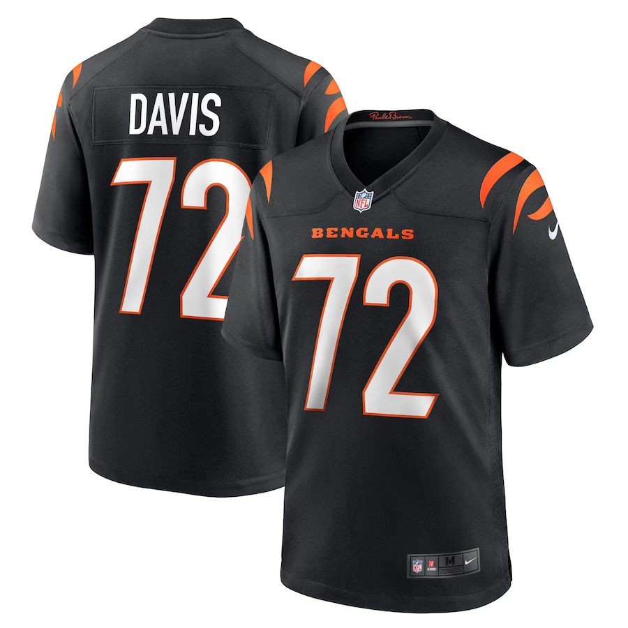 Men Cincinnati Bengals 72 Domenique Davis Nike Black Game Player NFL Jersey